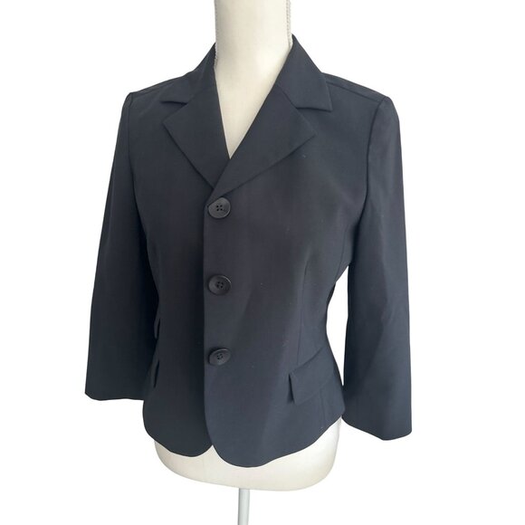 HALOGEN Black Office Three Button Blazer Size Medium - Picture 2 of 6